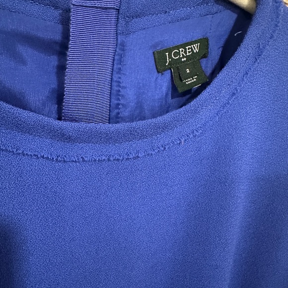 J.Crew Royal Blue Preppy Dress - Size 2 - 3/4 Sleeves, Knee Length - Picture 2 of 9
